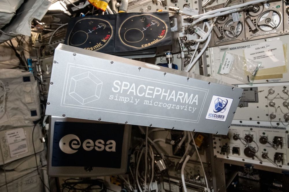 El micro laboratorio de SpacePharma. Crédito a la ESA / SpaceApp